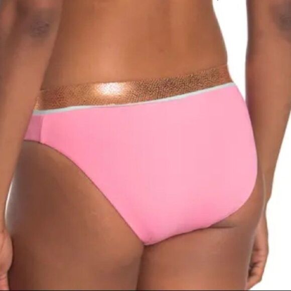 New V waist crossover Bikini Lab Pink sand band hipster 2XL - Picture 4 of 5